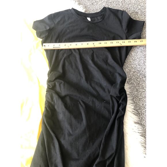 Laughido Cinched Side Ruching Dress Set Of Two Medium Black Yellow Stretchy H1 - Picture 3 of 8